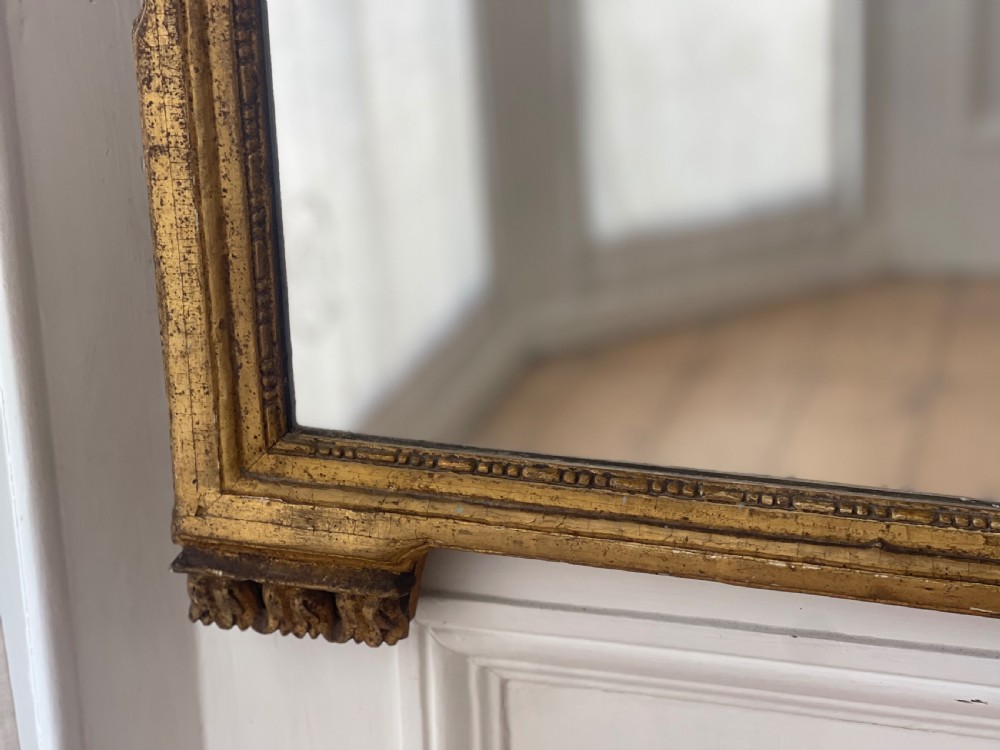 Antique French 18th century gilt wood marriage mirror View VI