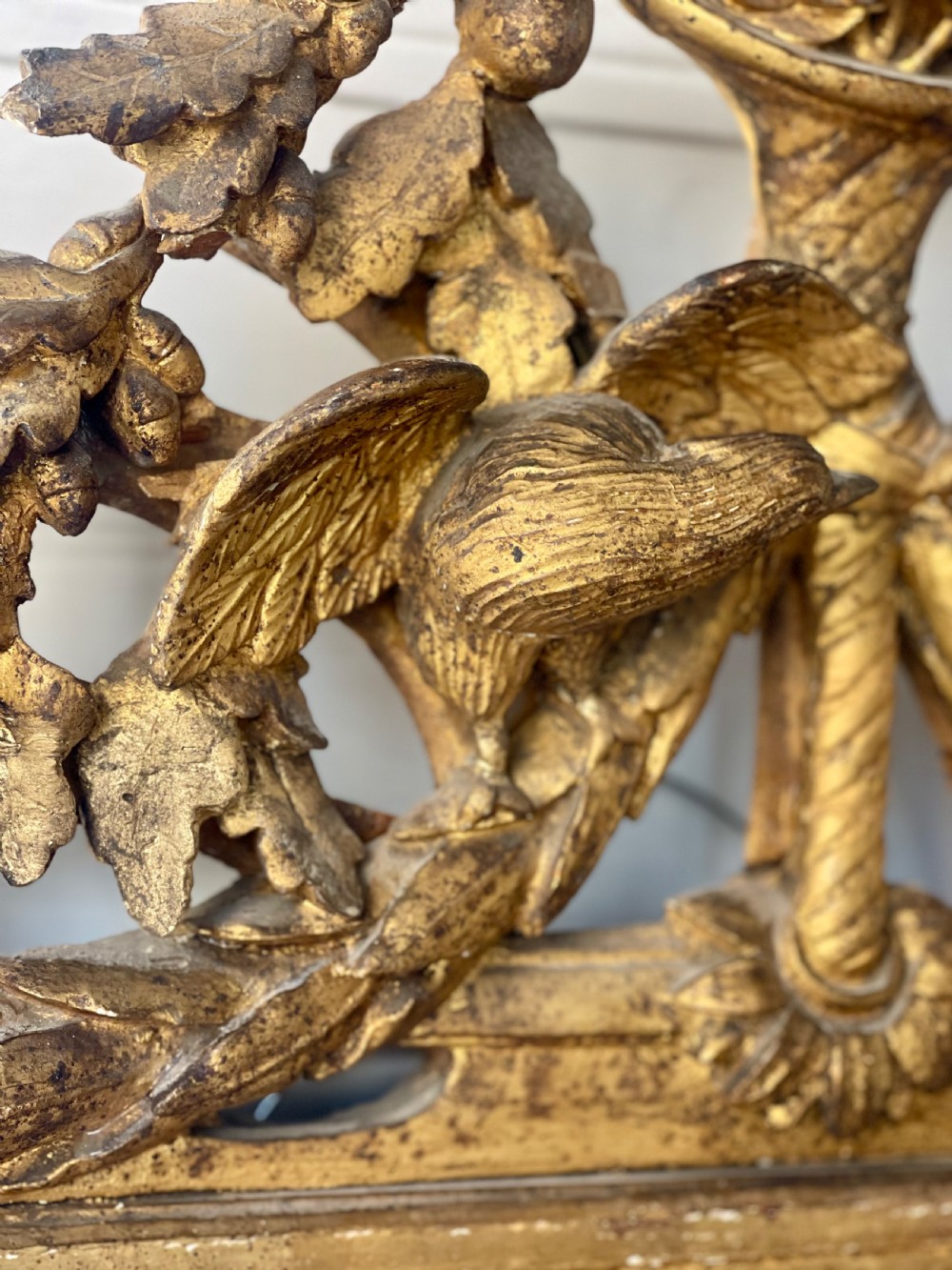 Antique French 18th century gilt wood marriage mirror View VIII