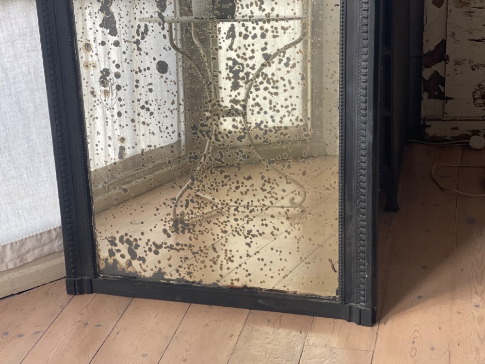 Large antique French Louis XVI mirror - foxed glass View IV