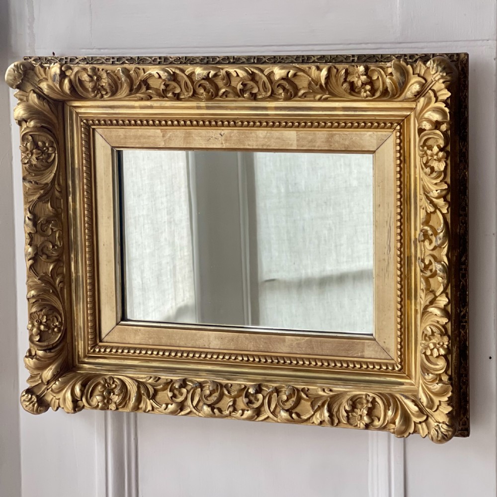 Antique French gilt wood mirror
