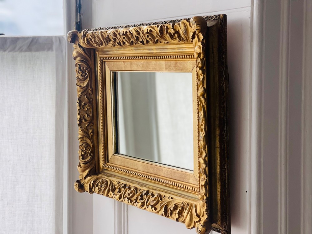 Antique French gilt wood mirror View II