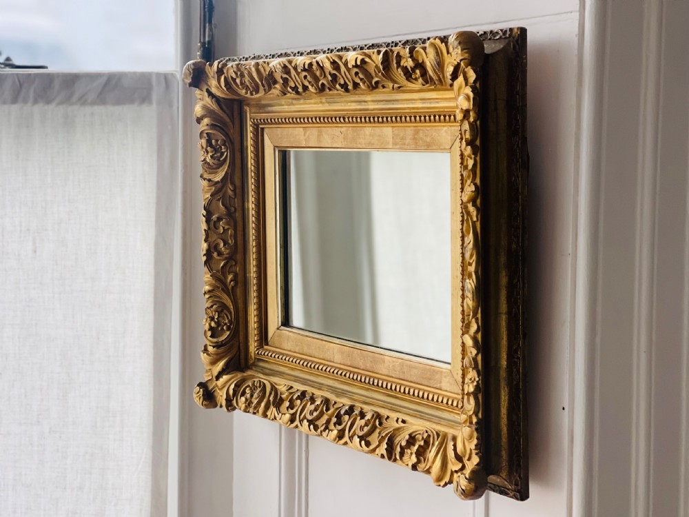 Antique French gilt wood mirror View III