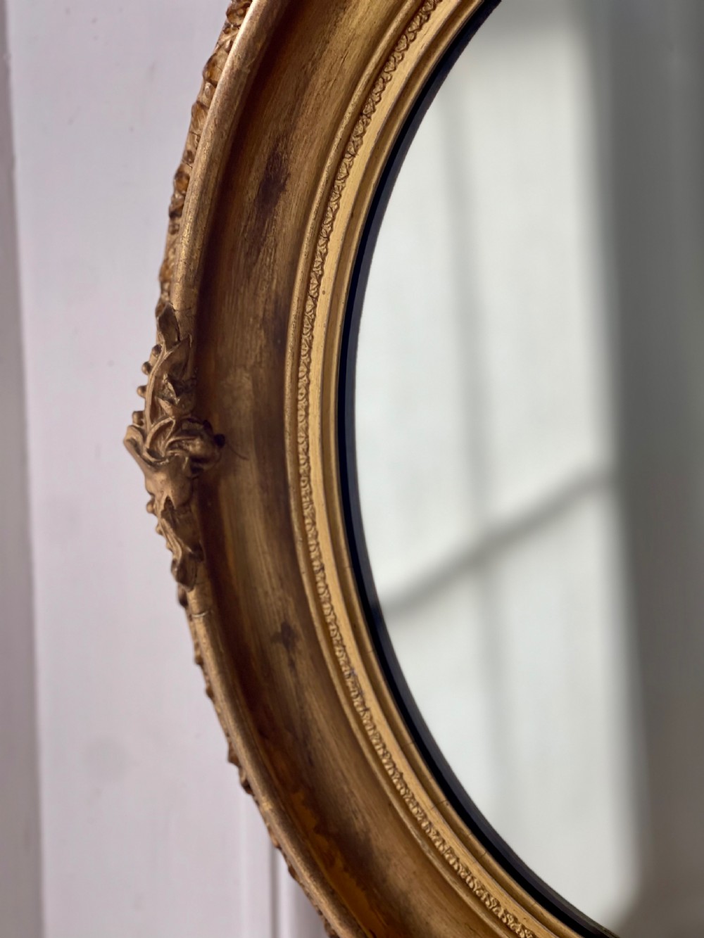 Antique French gilt oval mirror  View IV