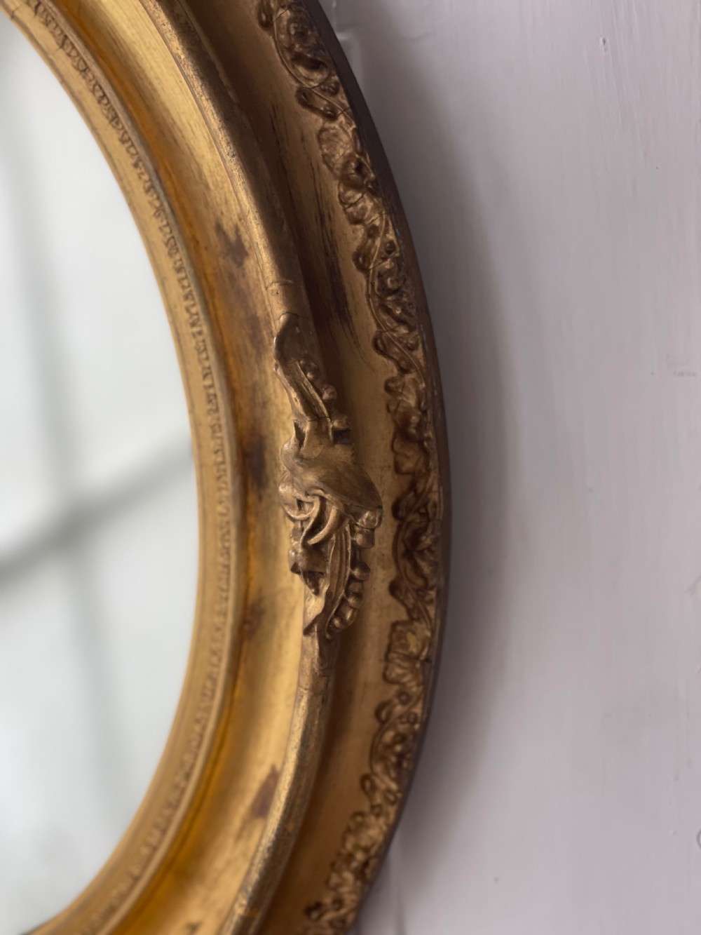 Antique French gilt oval mirror  View VI