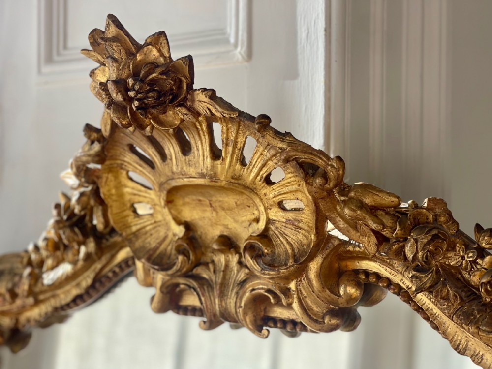 Large antique French gilt Louis XV mirror View III
