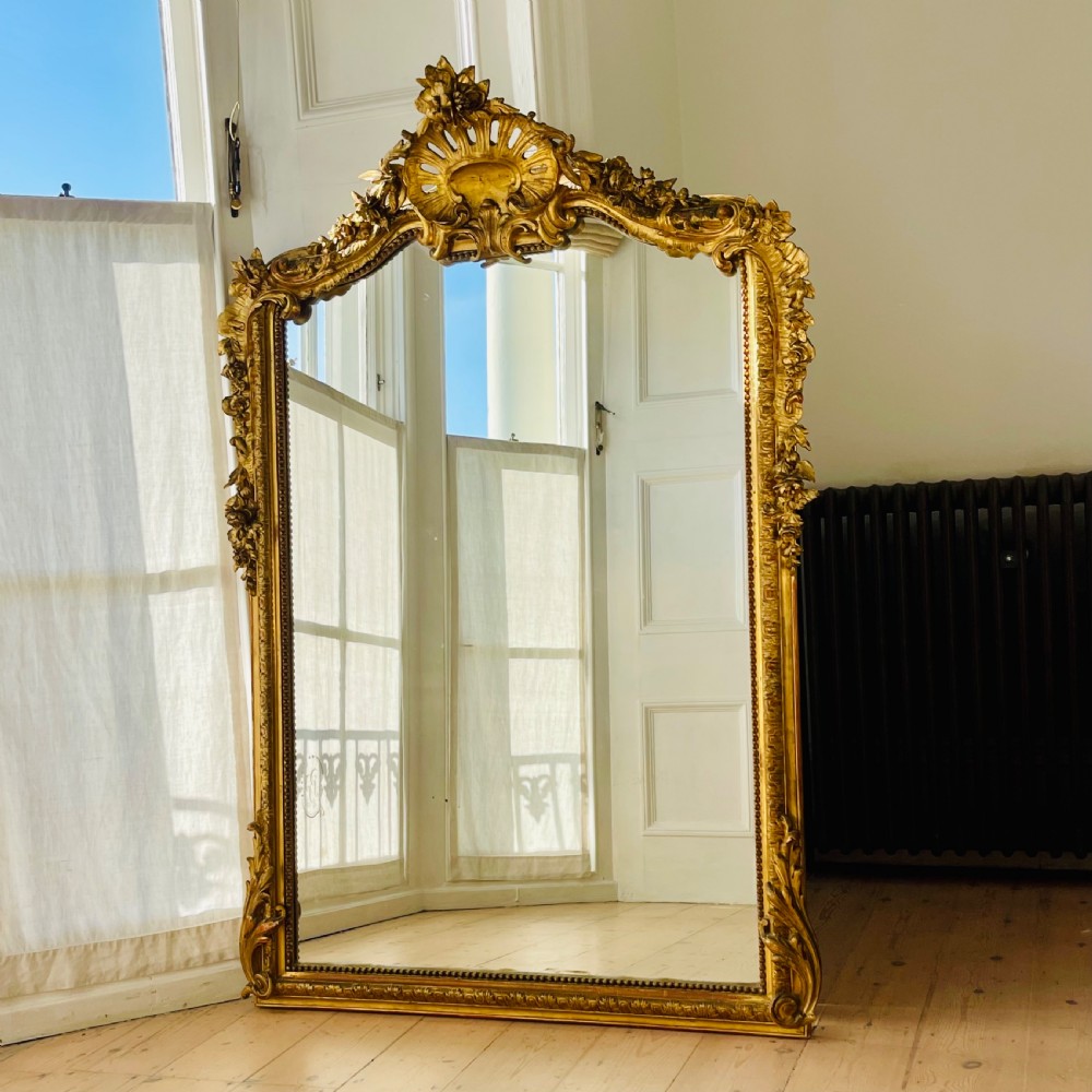 Large antique French gilt Louis XV mirror View IV