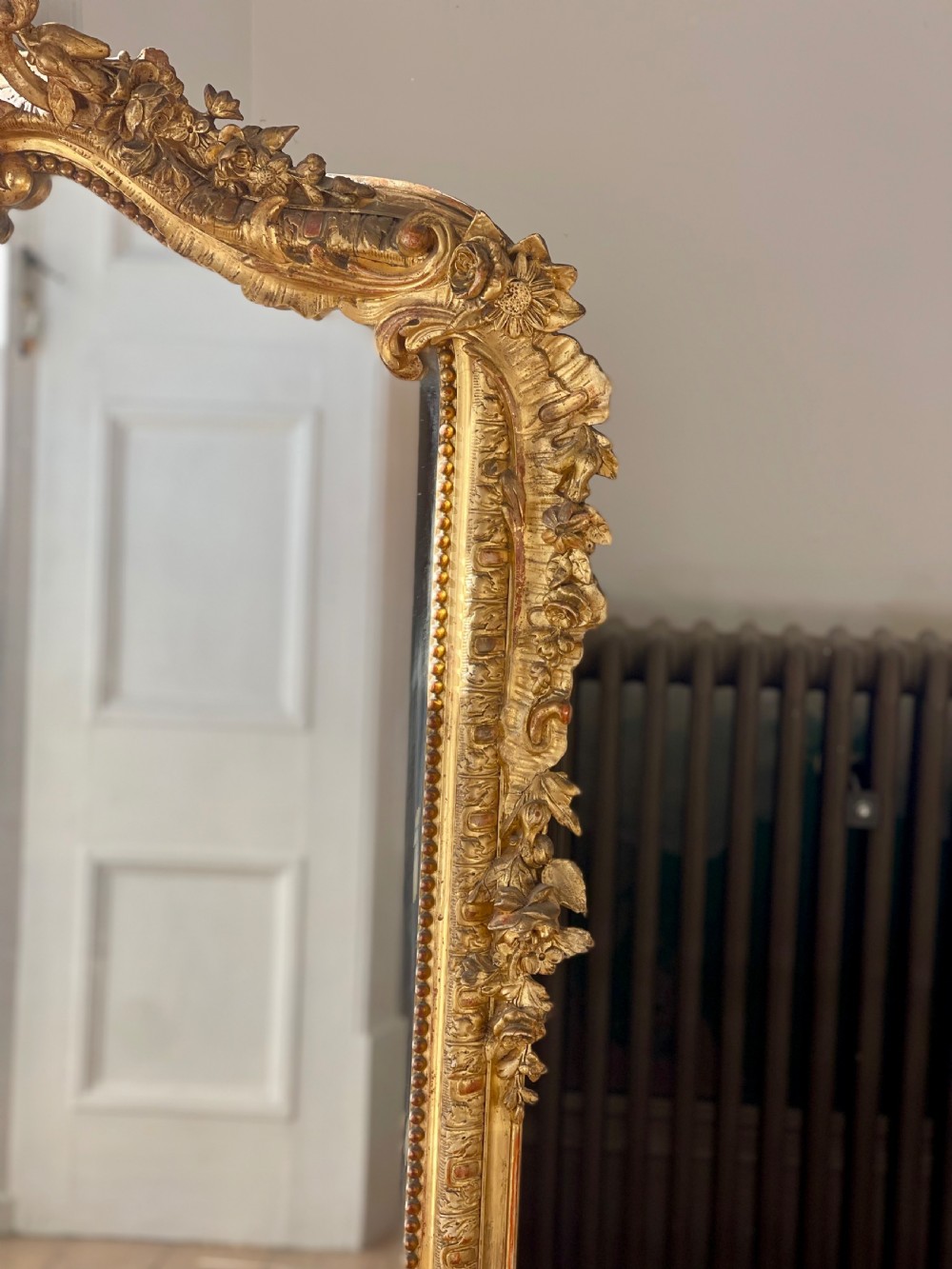 Large antique French gilt Louis XV mirror View VI
