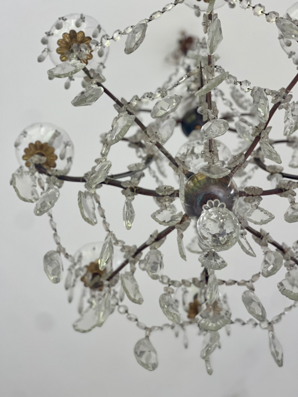 Large antique French crystal chandelier View VIII