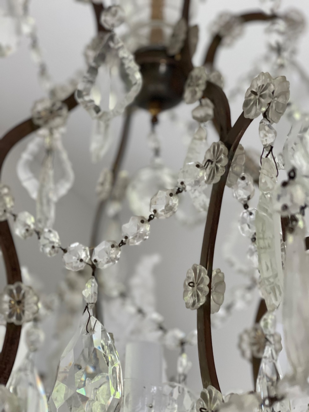 Large antique French crystal chandelier View XII