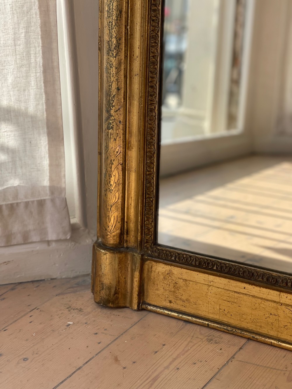 Antique French gilt Louis Philippe mirror  View III