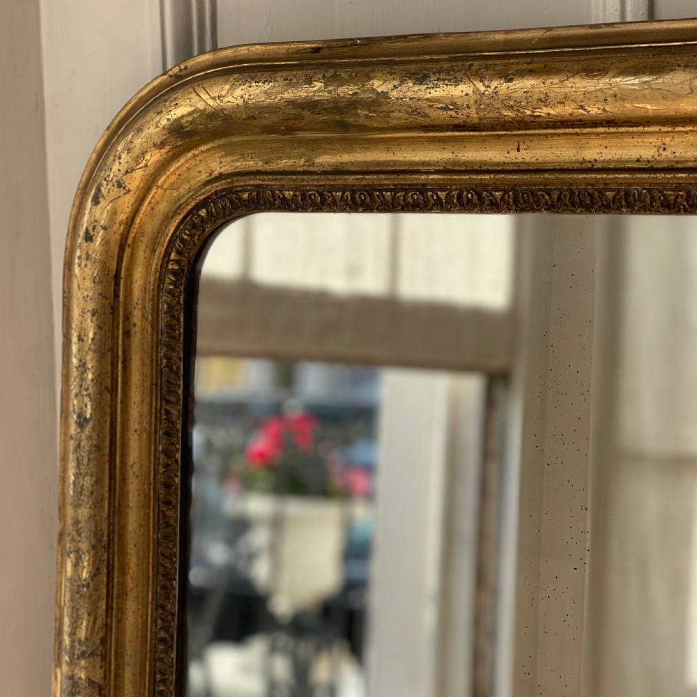 Antique French gilt Louis Philippe mirror  View V