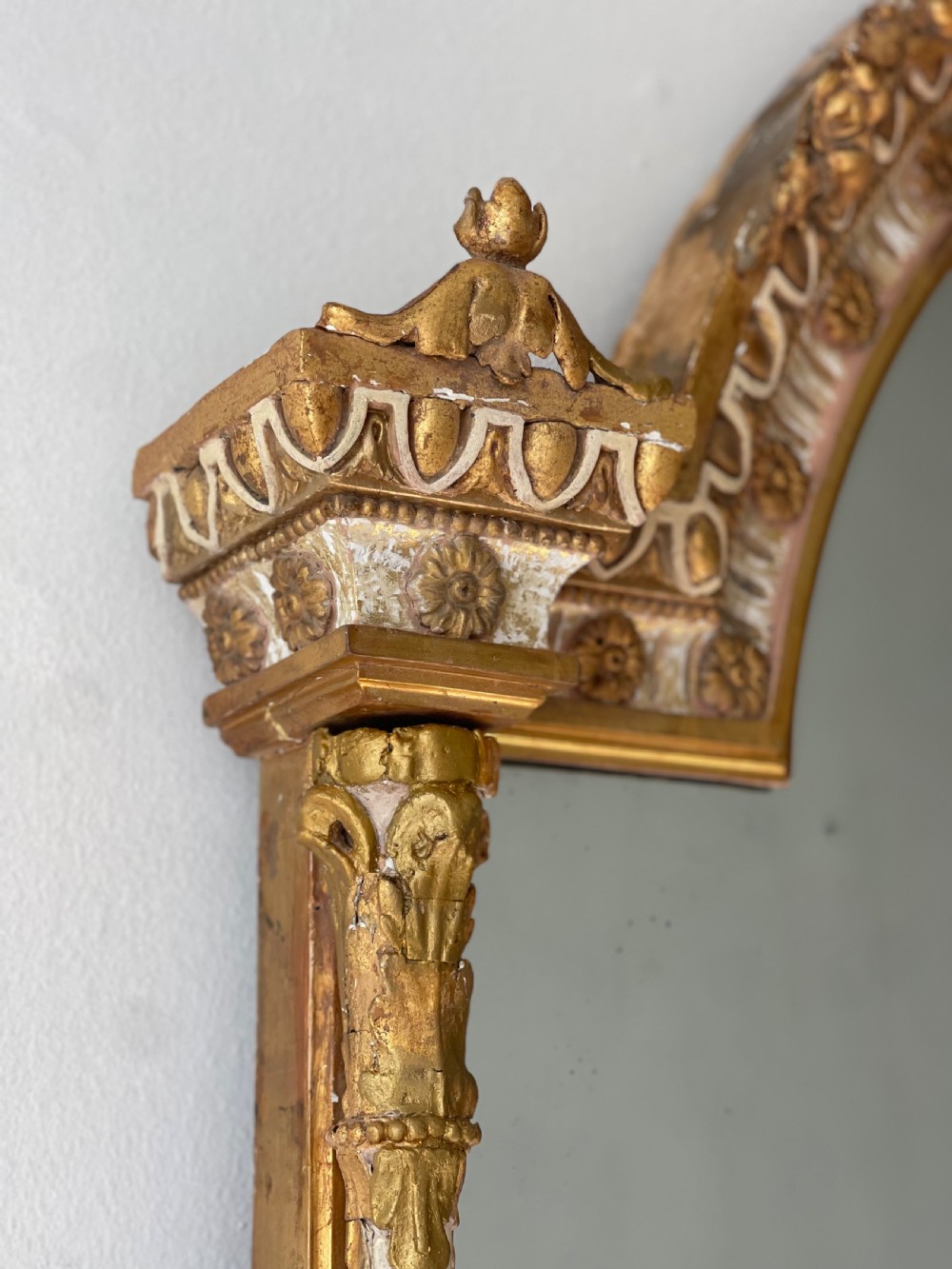 Pair of large antique French gilt mirrors - mercury glass View VIII