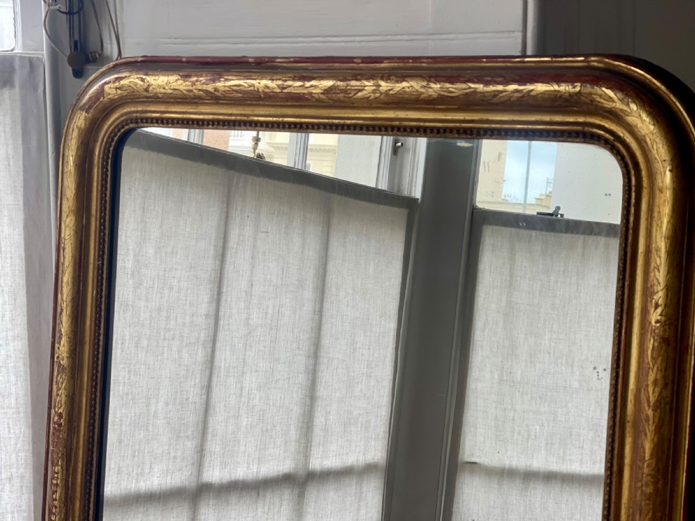 Antique French gilt Louis Philippe overmantel mirror c1800 - mercury glass View IV