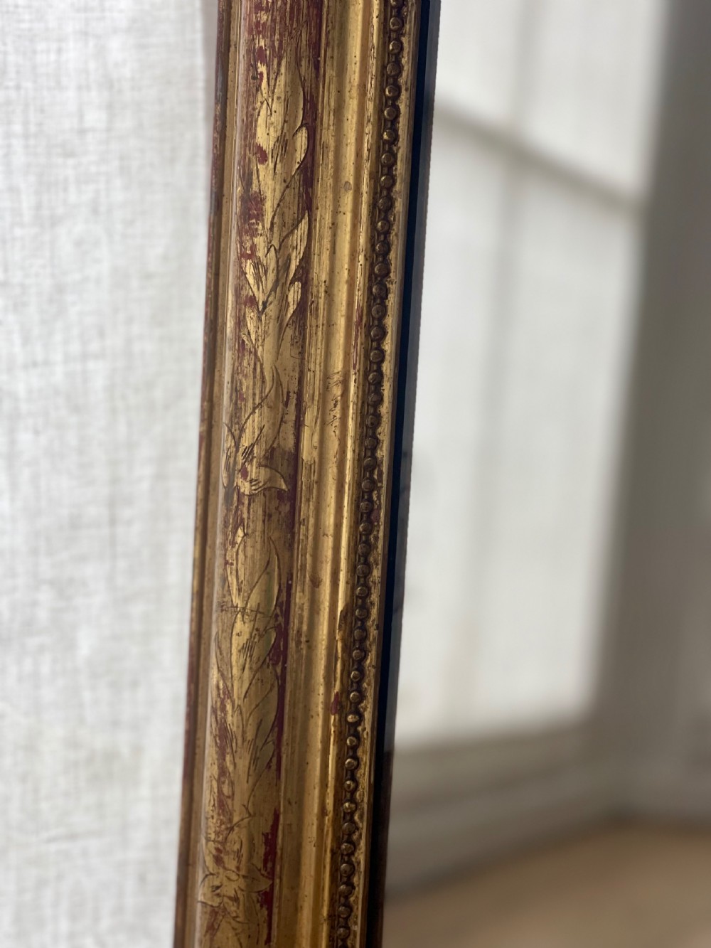 Antique French gilt Louis Philippe overmantel mirror c1800 - mercury glass View VII