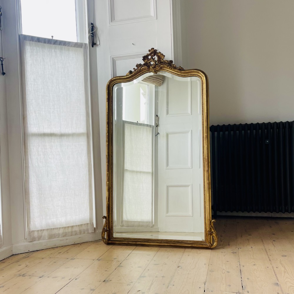 Antique French gilt Louis XV mirror - bevelled glass View IX