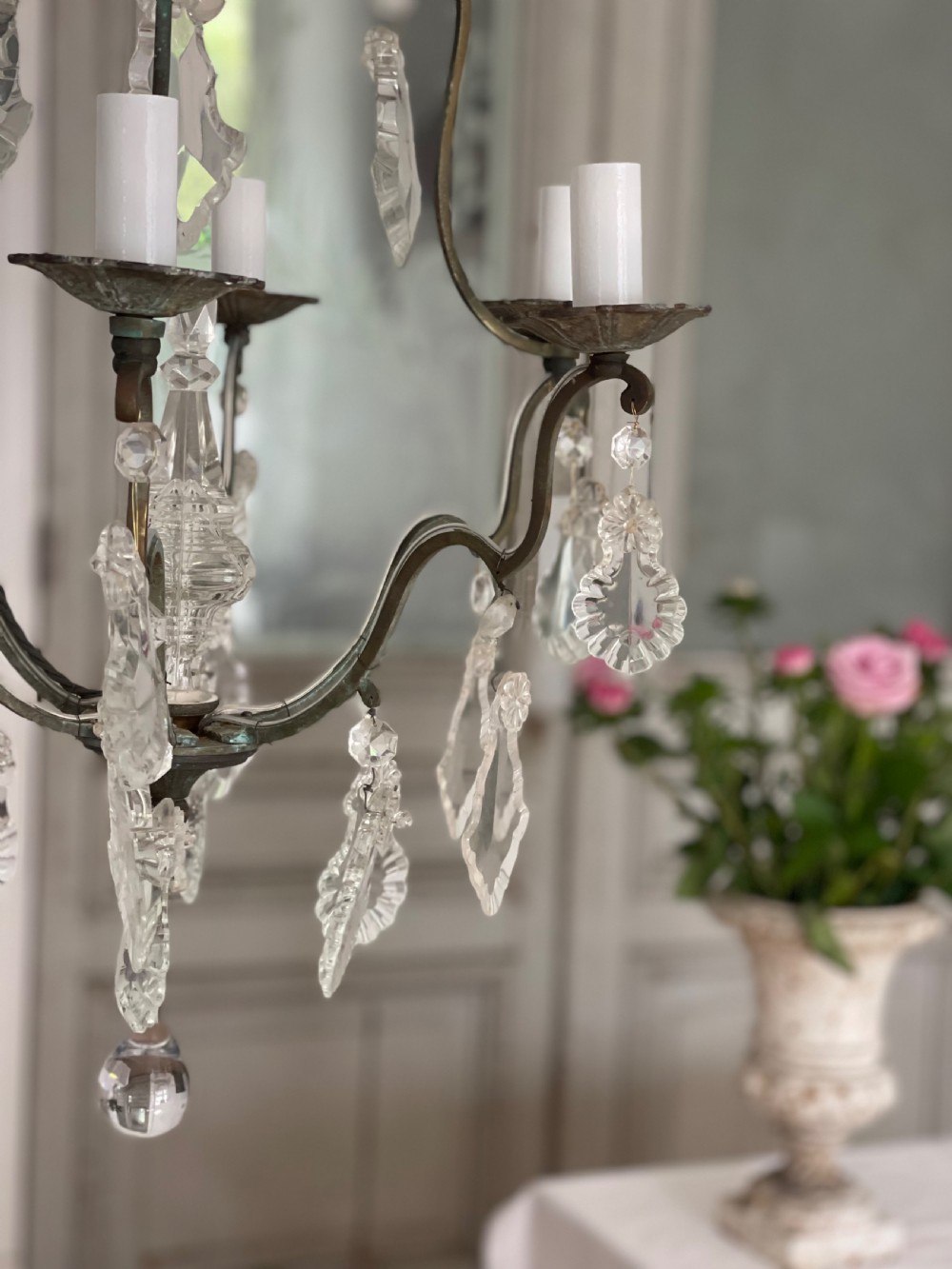 Antique French Crystal cage chandelier  View VII