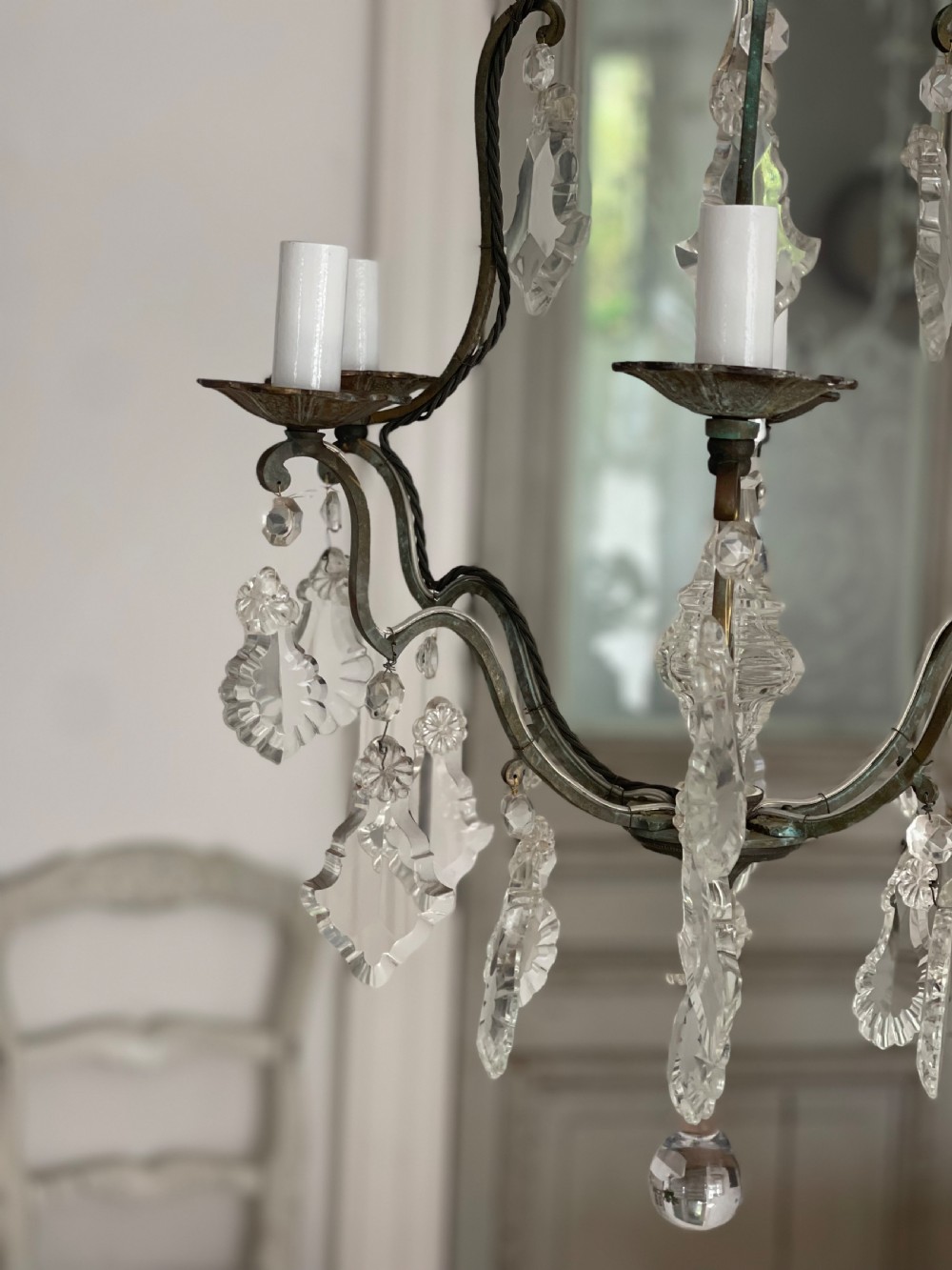 Antique French Crystal cage chandelier  View VIII
