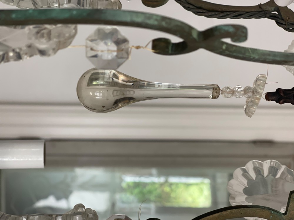 Antique French Crystal cage chandelier  View IX