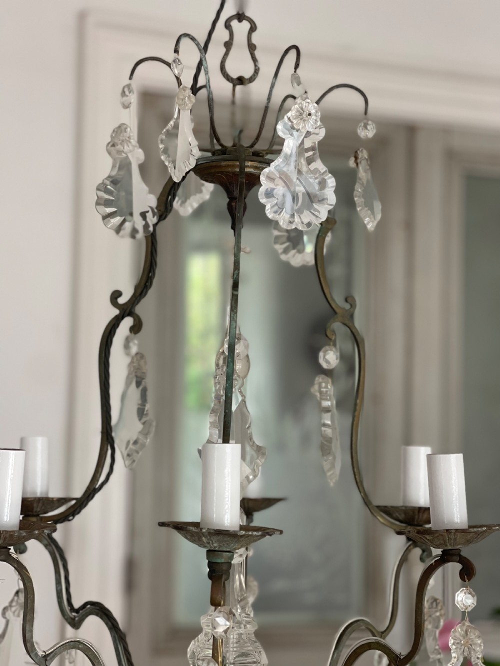 Antique French Crystal cage chandelier  View XI