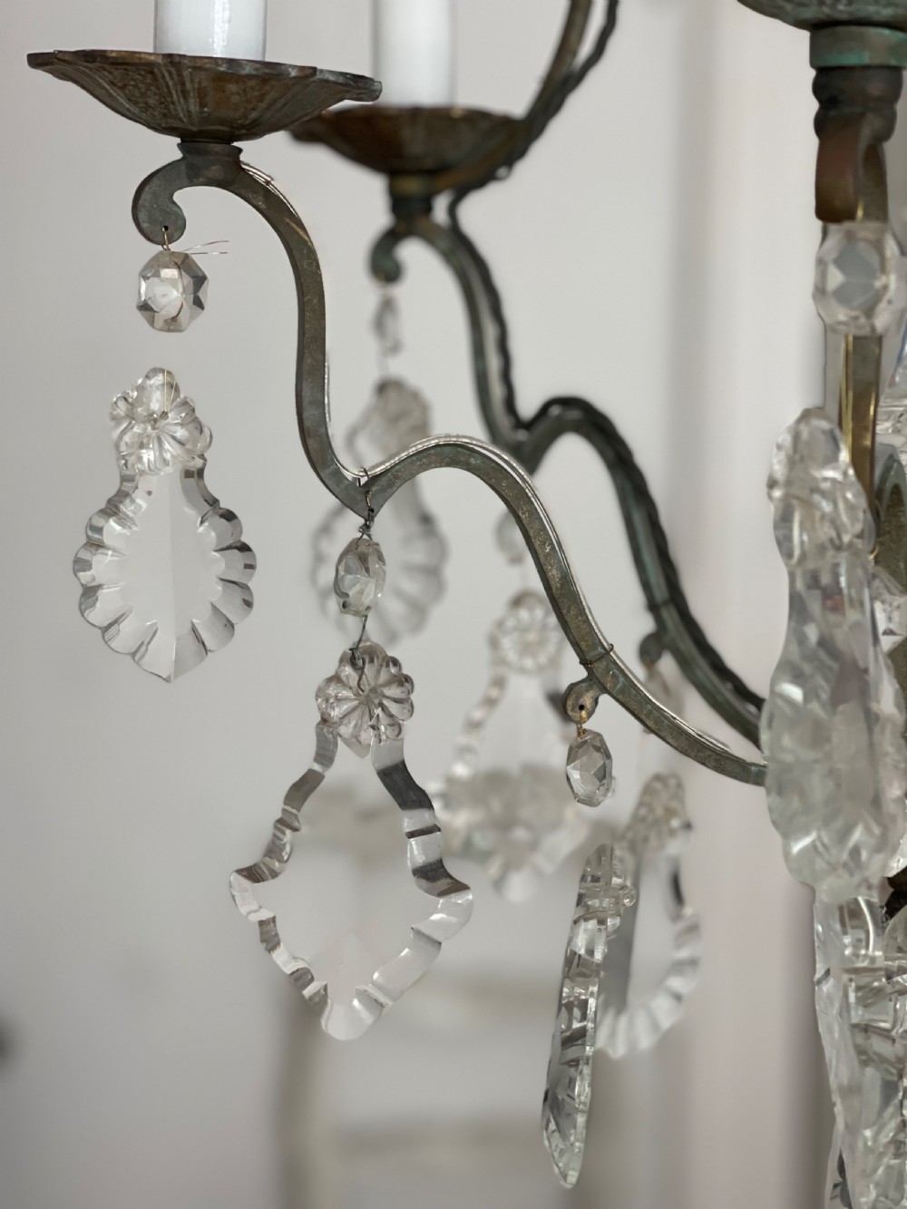 Antique French Crystal cage chandelier  View XII