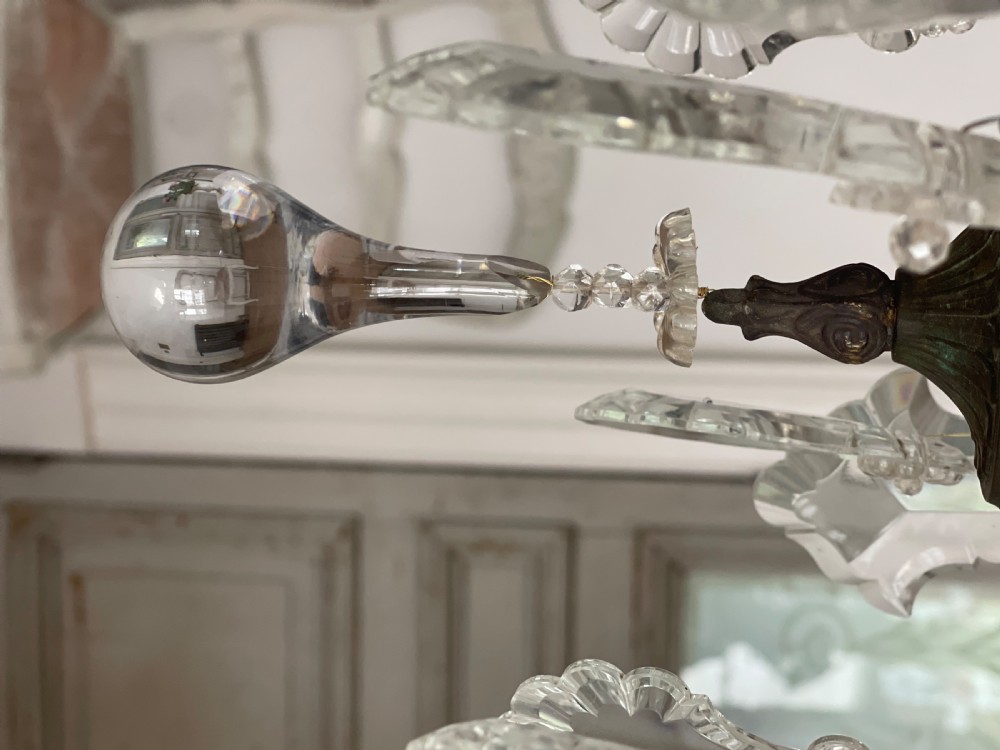 Antique French Crystal cage chandelier  View XIV