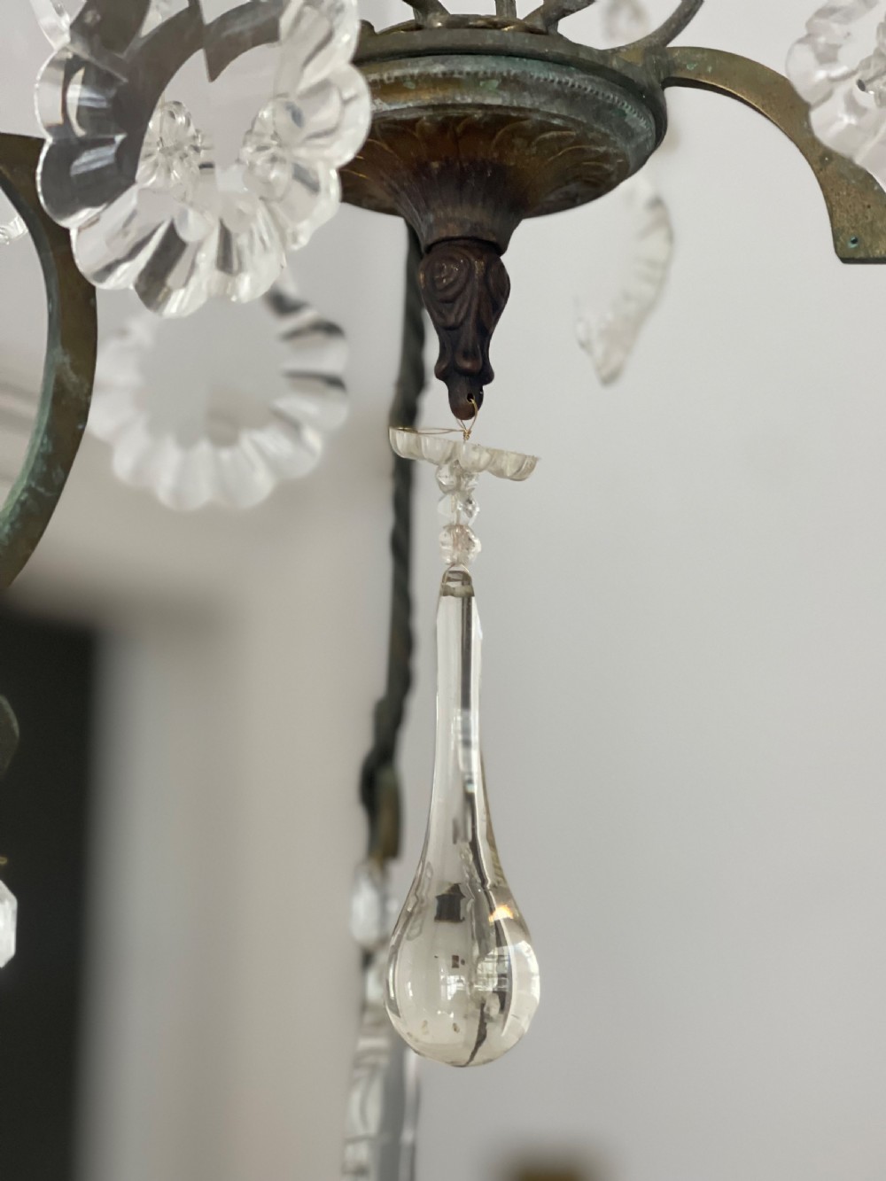 Antique French Crystal cage chandelier  View XV