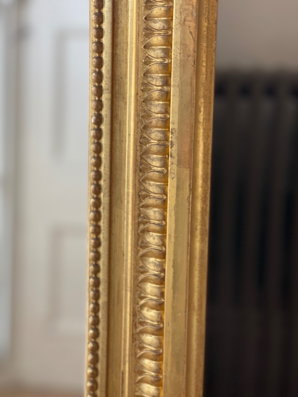 Antique French gilt Louis XVI ribbon mirror View XI
