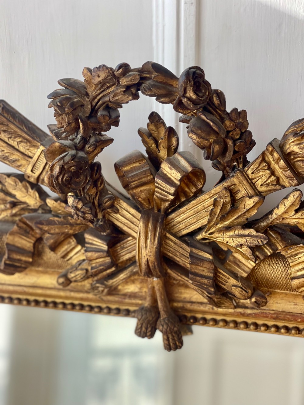 Antique French gilt Louis XVI mirror View II
