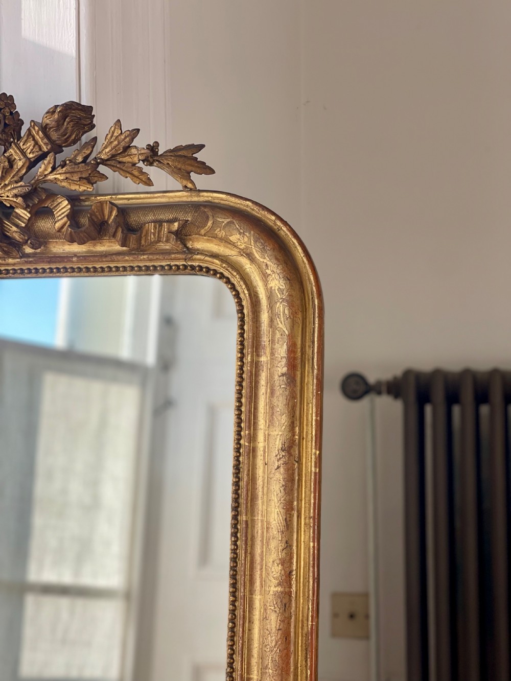 Antique French gilt Louis XVI mirror View IV
