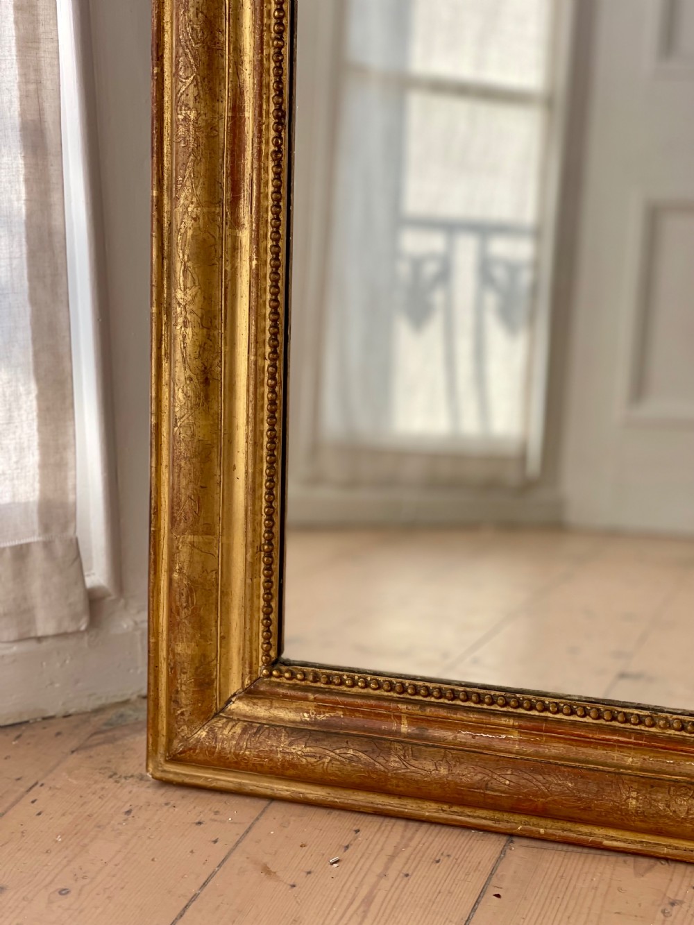 Antique French gilt Louis XVI mirror View VII