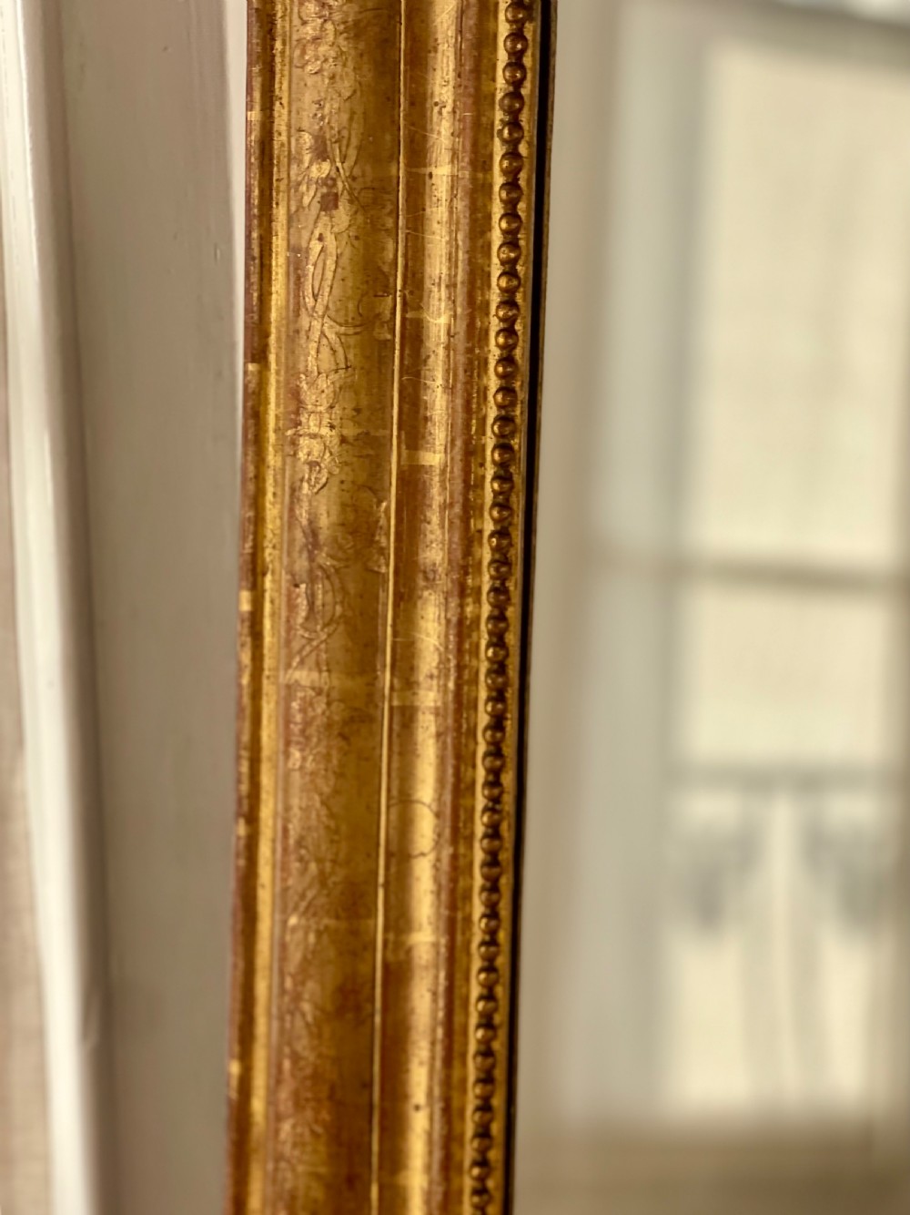 Antique French gilt Louis XVI mirror View IX