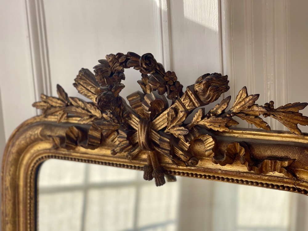 Antique French gilt Louis XVI mirror View XII