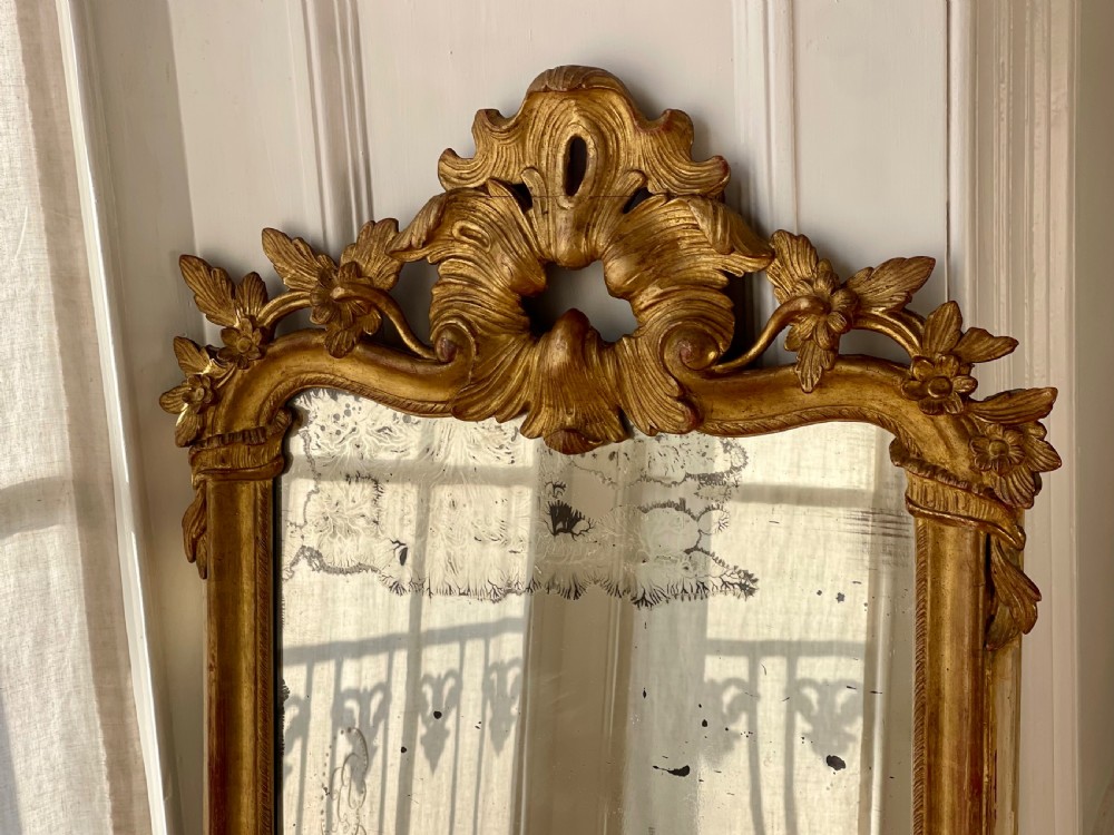 18th century French gilt wood marriage mirror View IV