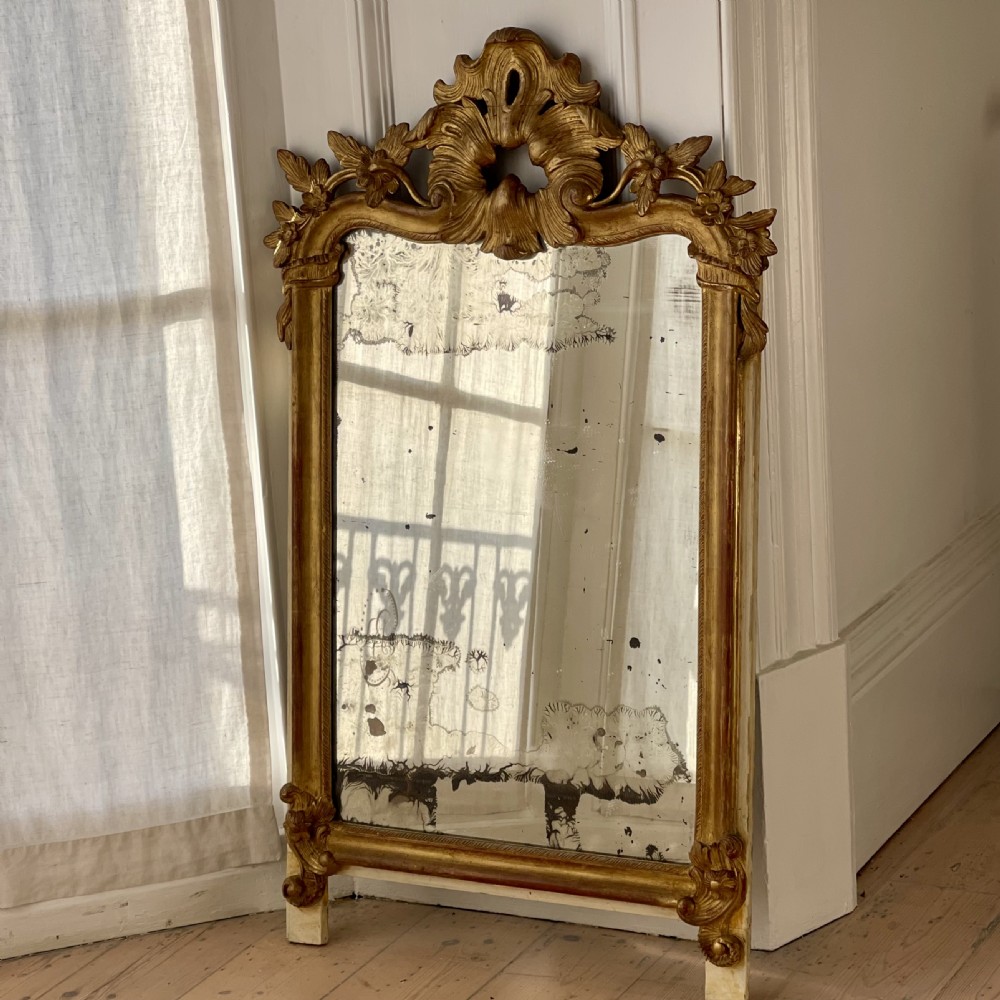 18th century French gilt wood marriage mirror View V