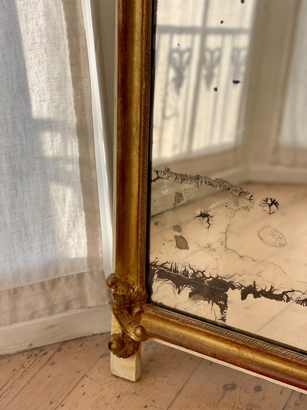 18th century French gilt wood marriage mirror View VII