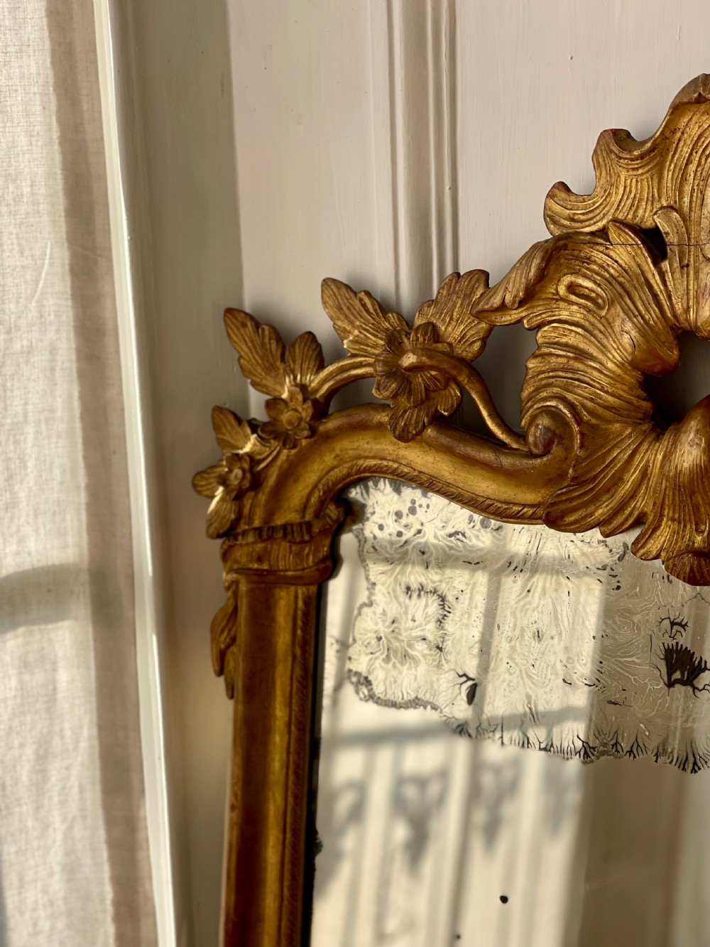 18th century French gilt wood marriage mirror View IX