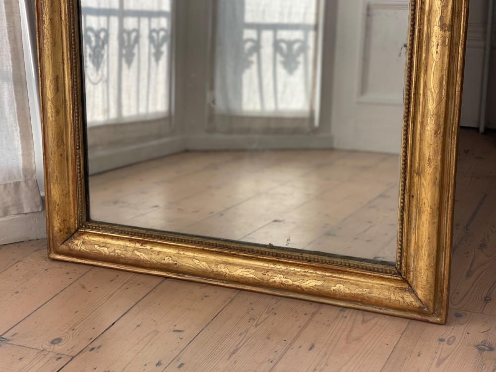 Antique French gilt Louis Philippe mirror - mercury glass View VIII