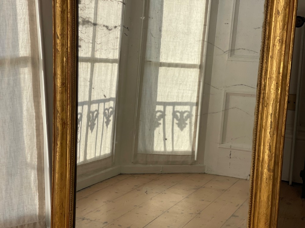 Antique French gilt Louis Philippe mirror - mercury glass View IX
