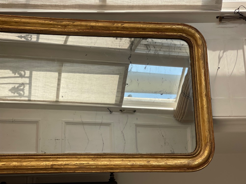 Antique French gilt Louis Philippe mirror - mercury glass View XIV