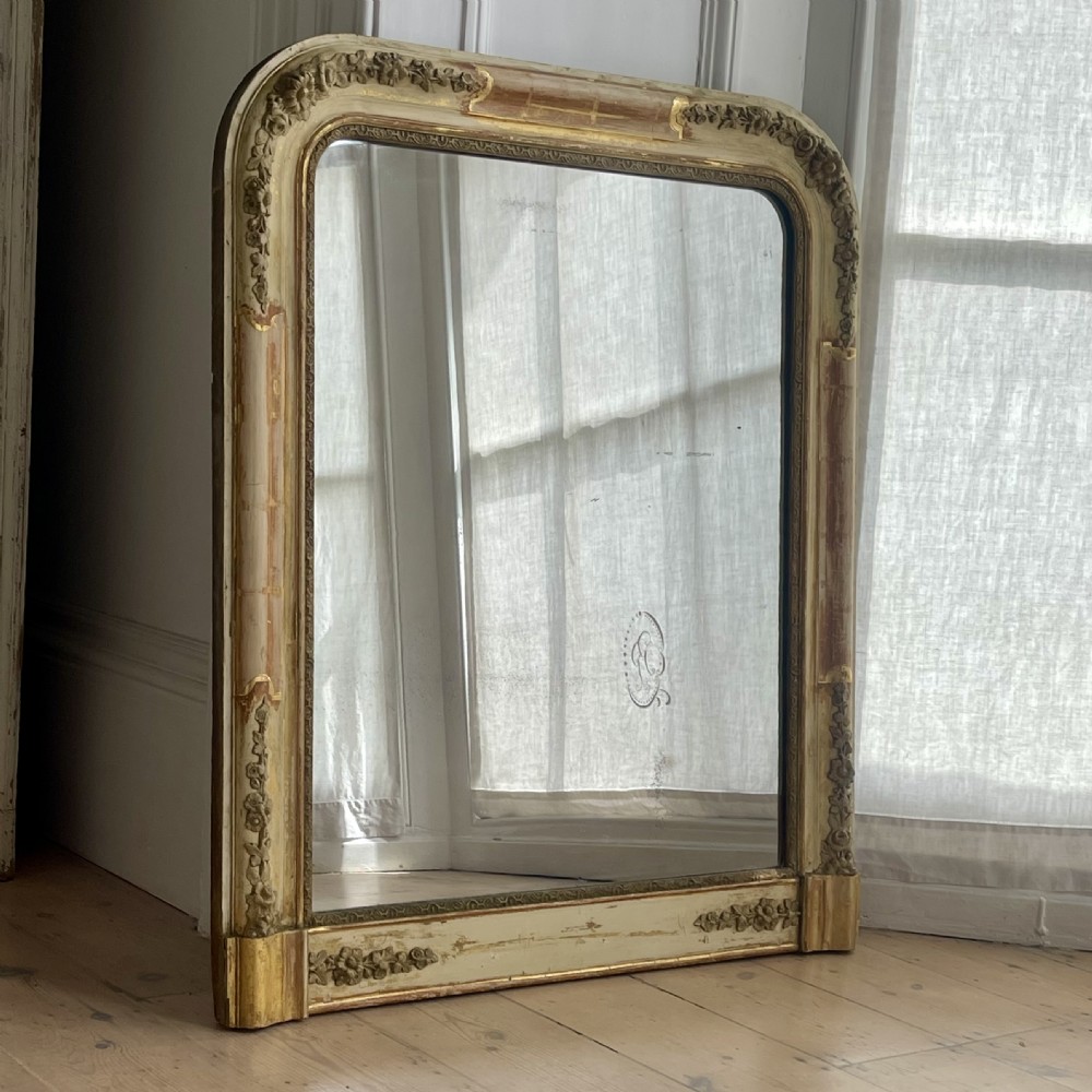 Antique French gilt and gesso mirror 