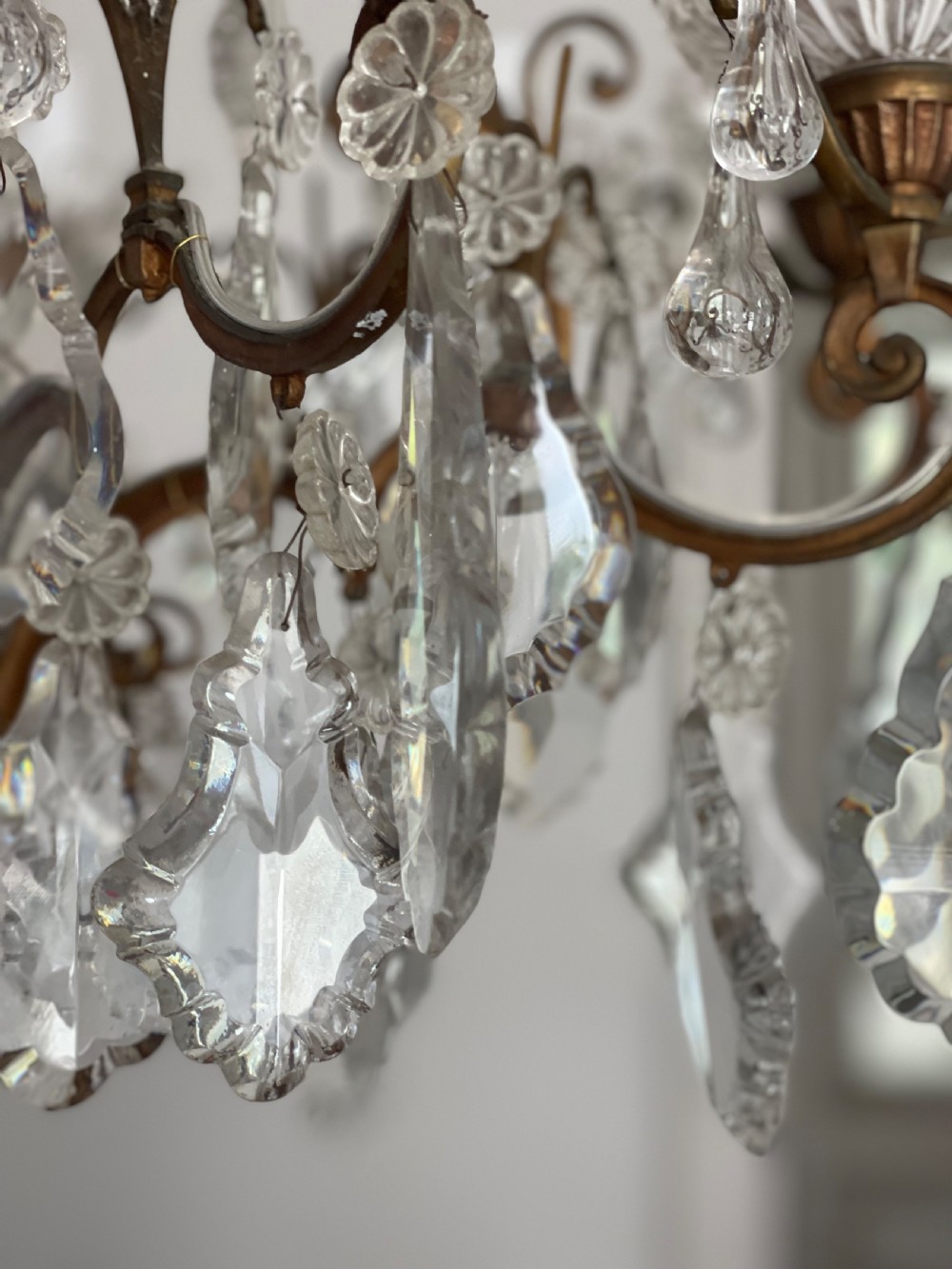 Large antique French crystal 8 arm chandelier View II