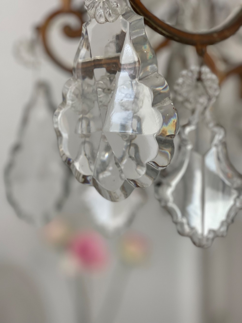 Large antique French crystal 8 arm chandelier View V