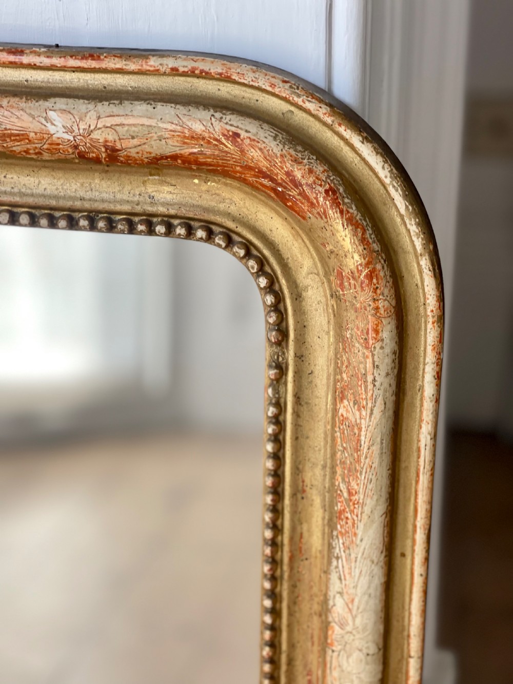 Antique French worn gilt Louis Philippe mirror c1800 View VII