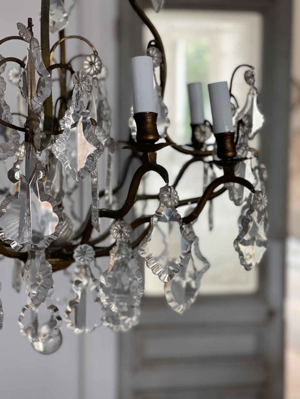 Large antique French cage chandelier View IX