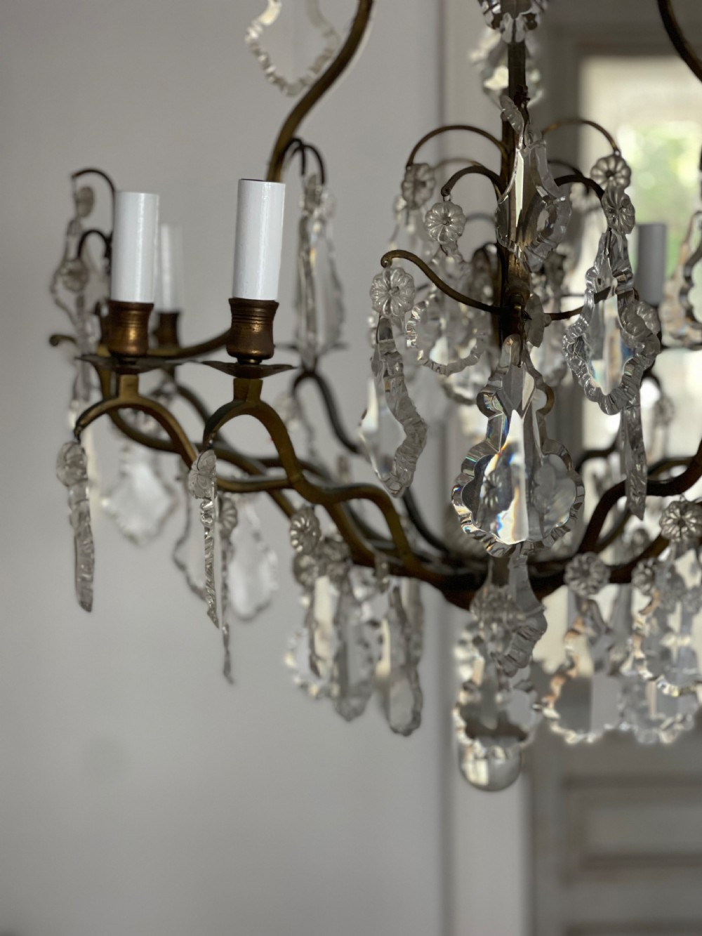 Large antique French cage chandelier View X
