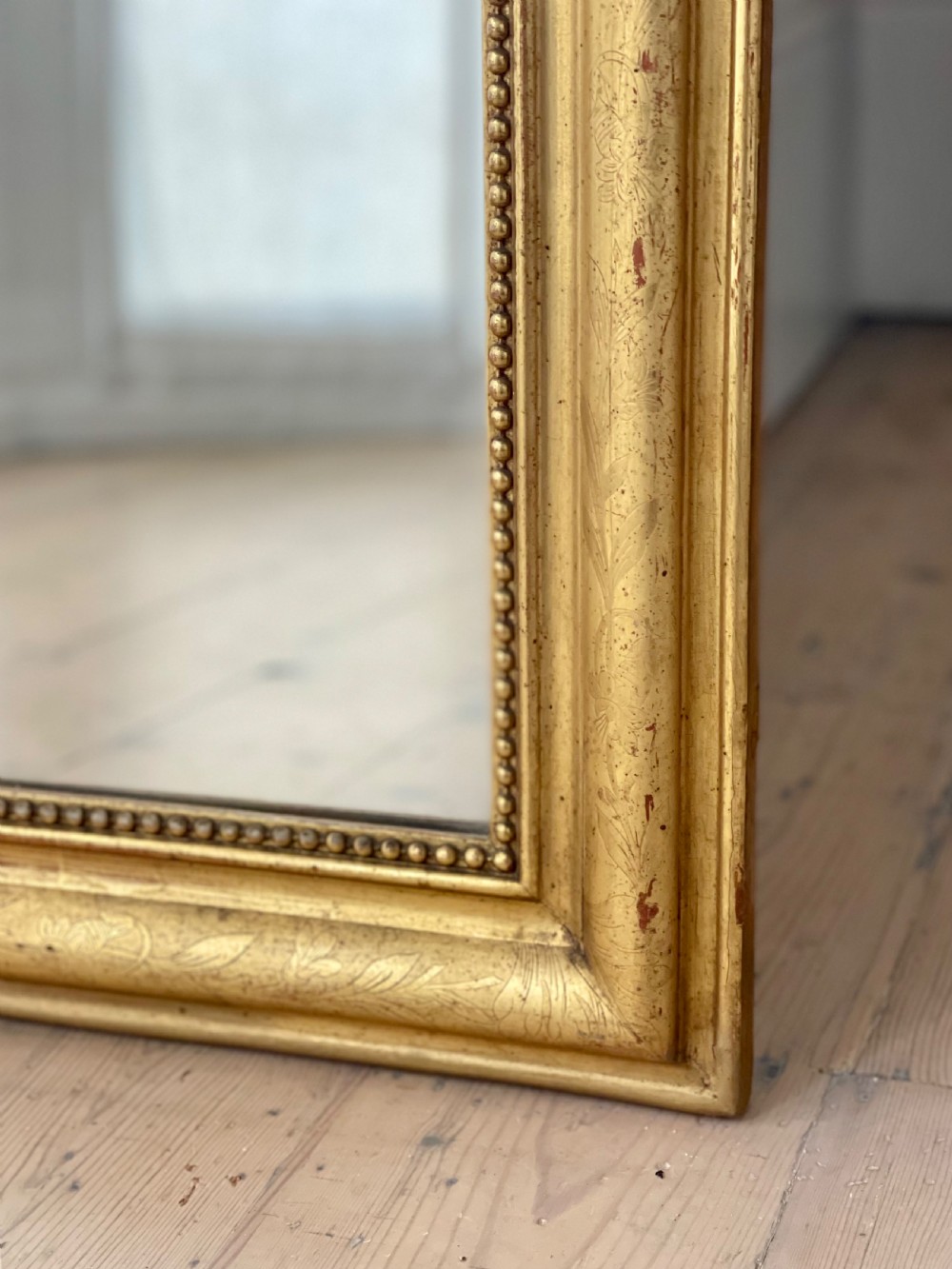 Antique French gilt Louis Philippe mirror with crest View IV
