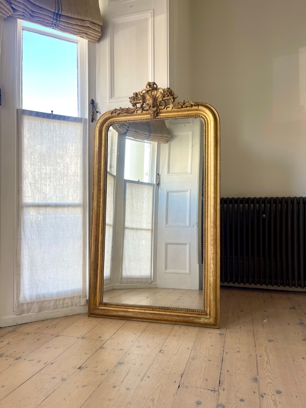 Large antique French gilt mirror - mercury glass View VII
