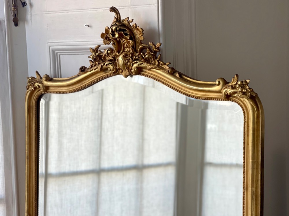 Antique French gilt Louis XV mirror - bevelled glass View IV