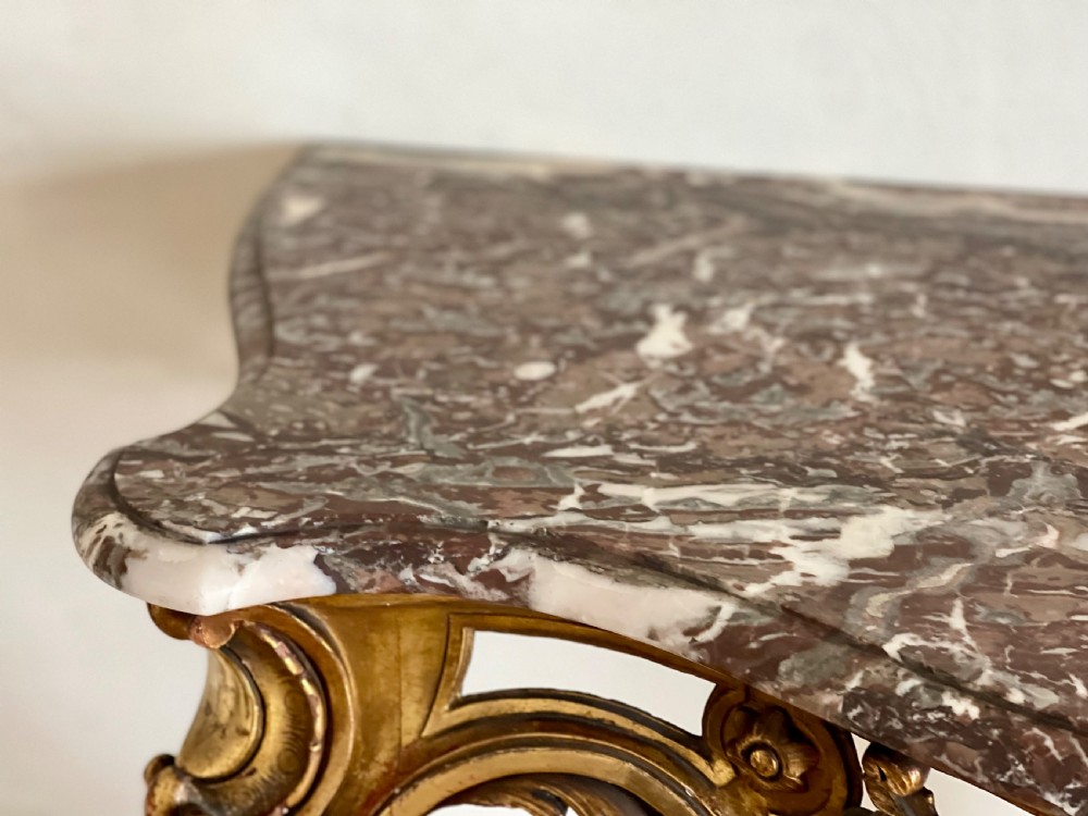 Antique French gilt and marble console  View IV