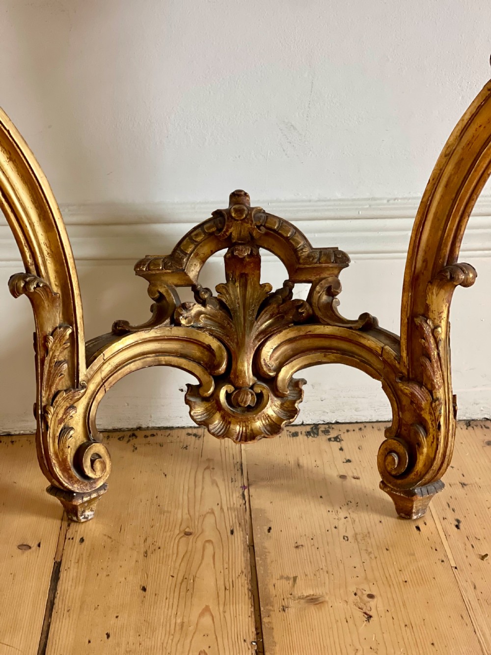 Antique French gilt and marble console  View VI